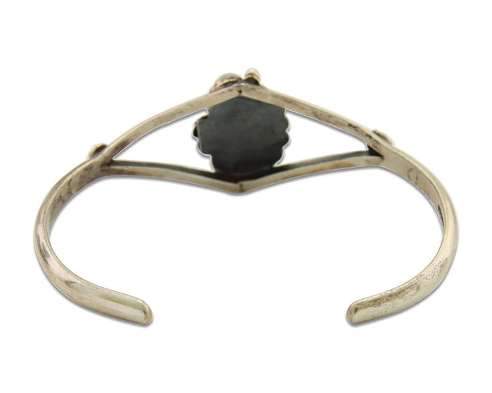 Navajo Bracelet 925 Silver Cuff Turquoise Handmade Native Artist C.80's