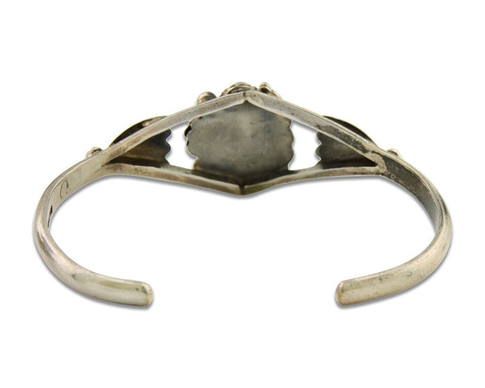 Navajo Bracelet 925 Silver Cuff Turquoise Handmade Native Artist C.80's