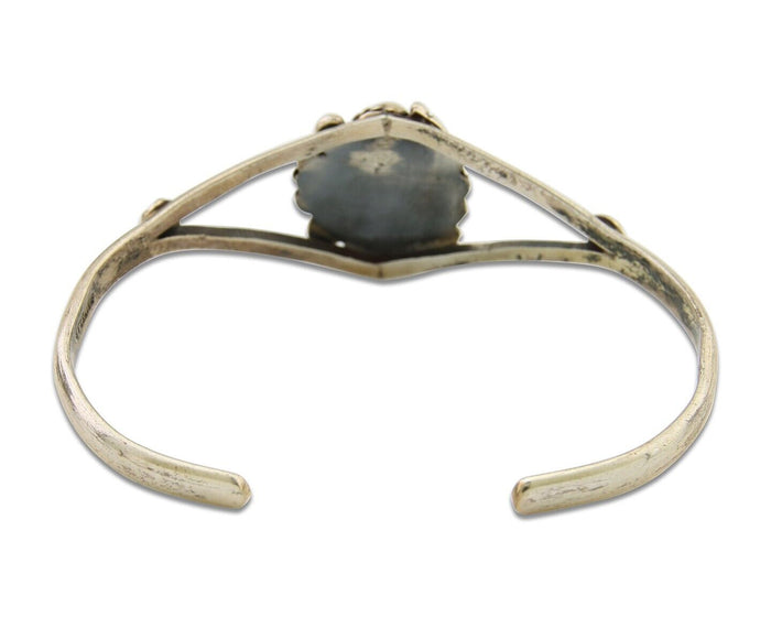 Navajo Bracelet 925 Silver Cuff Turquoise Handmade Native Artist C.80's