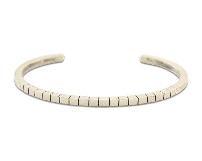 Navajo Bracelet 925 Silver Hand Stamped Signed M.C. ISASIB C.80's