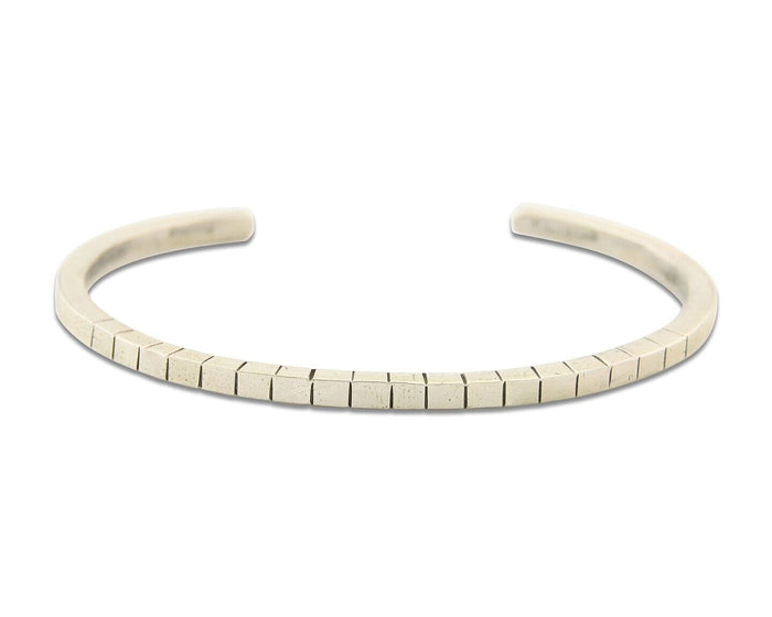 Navajo Bracelet 925 Silver Hand Stamped Signed M.C. ISASIB C.80's