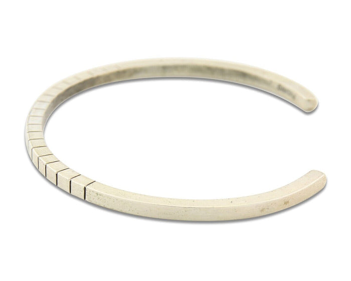 Navajo Bracelet 925 Silver Hand Stamped Signed M.C. ISASIB C.80's