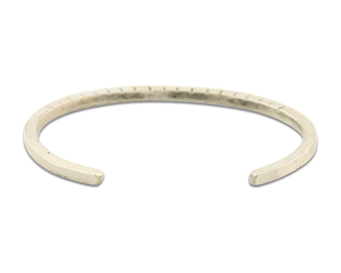 Navajo Bracelet 925 Silver Hand Stamped Signed M.C. ISASIB C.80's
