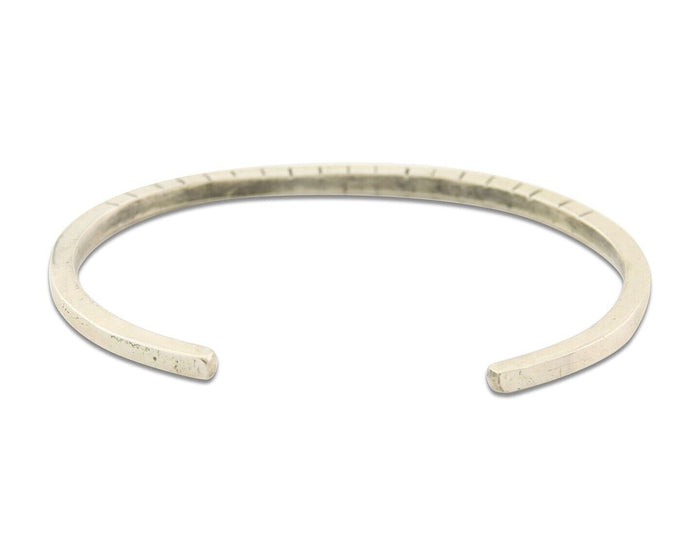 Navajo Bracelet 925 Silver Hand Stamped Signed M.C. ISASIB C.80's