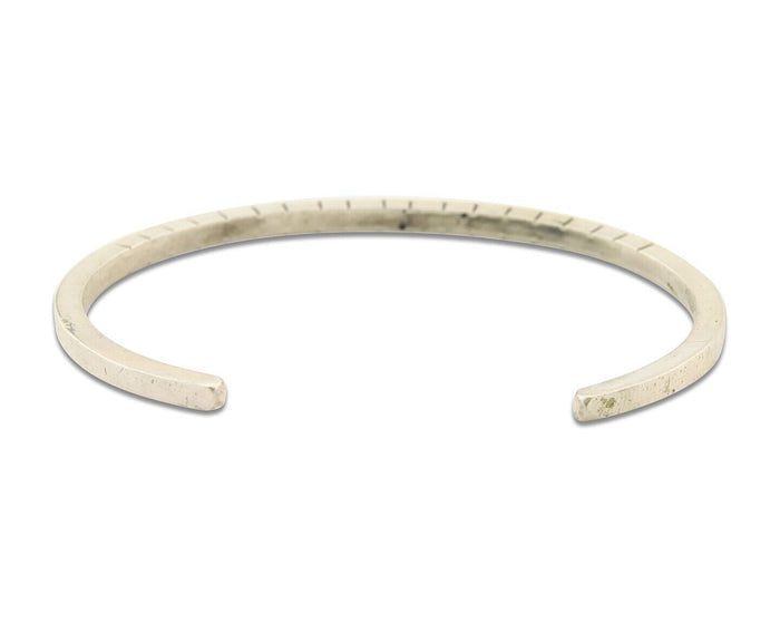Navajo Bracelet 925 Silver Hand Stamped Signed M.C. ISASIB C.80's