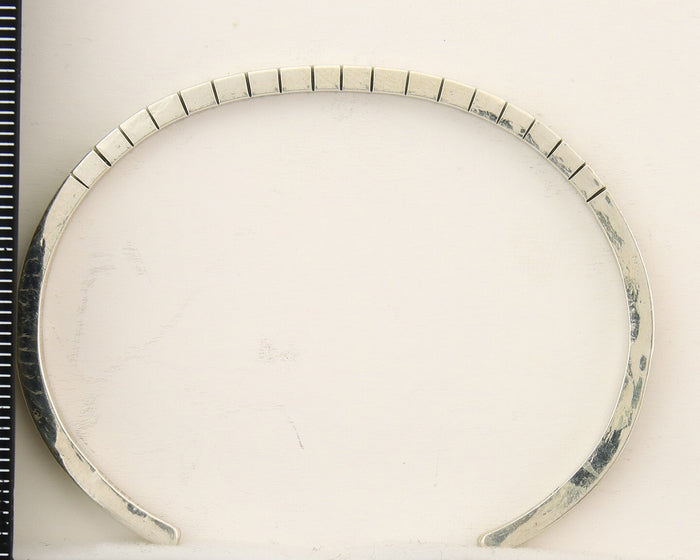 Navajo Bracelet 925 Silver Hand Stamped Signed M.C. ISASIB C.80's