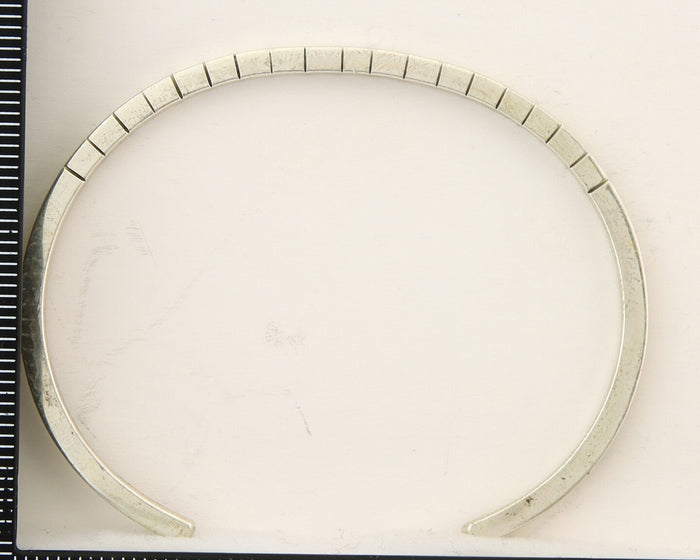 Navajo Bracelet 925 Silver Hand Stamped Signed M.C. ISASIB C.80's