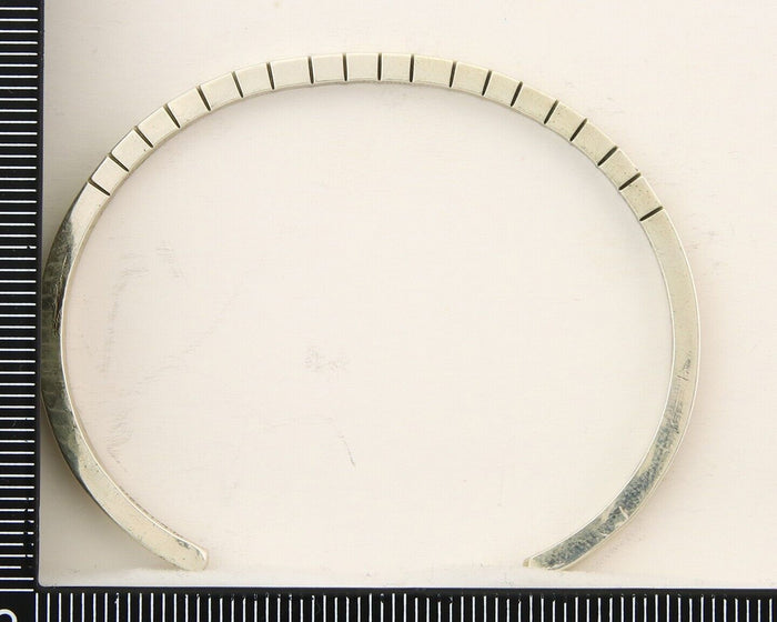 Navajo Bracelet 925 Silver Hand Stamped Signed M.C. ISASIB C.80's