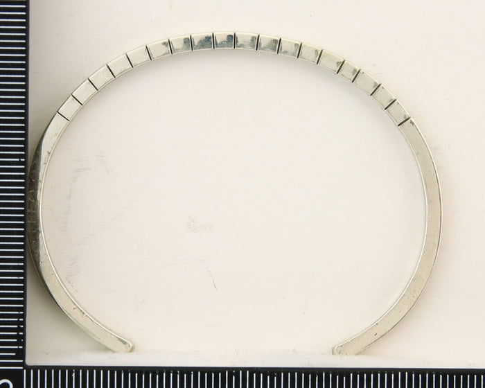 Navajo Bracelet 925 Silver Hand Stamped Signed M.C. ISASIB C.80's