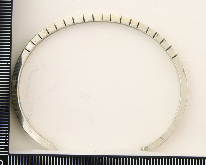 Navajo Bracelet 925 Silver Hand Stamped Signed M.C. ISASIB C.80's
