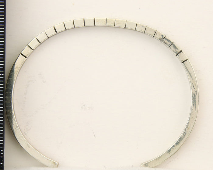 Navajo Bracelet 925 Silver Hand Stamped Signed M.C. ISASIB C.80's