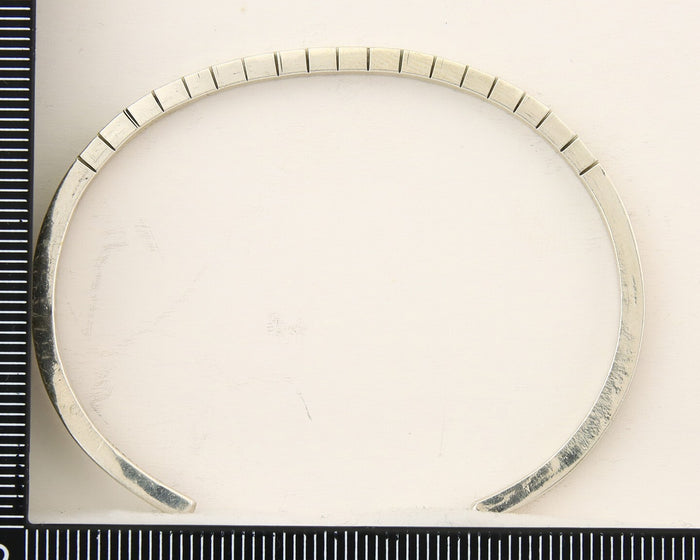 Navajo Bracelet 925 Silver Hand Stamped Signed M.C. ISASIB C.80's