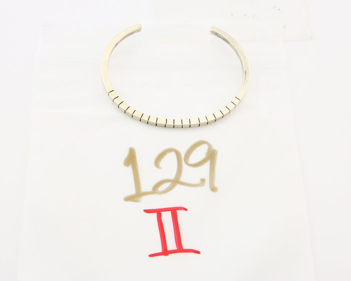 Navajo Bracelet 925 Silver Hand Stamped Signed M.C. ISASIB C.80's