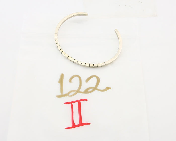Navajo Bracelet 925 Silver Hand Stamped Signed M.C. ISASIB C.80's
