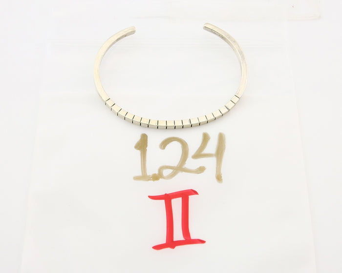 Navajo Bracelet 925 Silver Hand Stamped Signed M.C. ISASIB C.80's