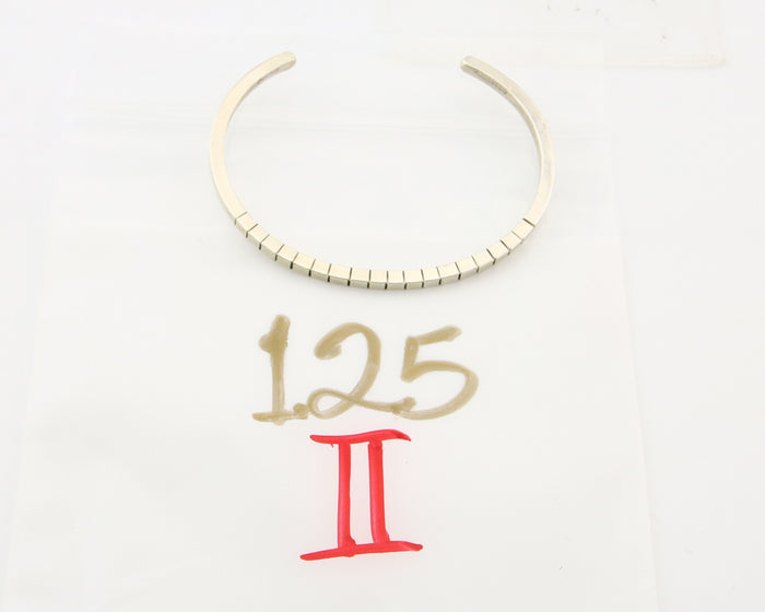 Navajo Bracelet 925 Silver Hand Stamped Signed M.C. ISASIB C.80's