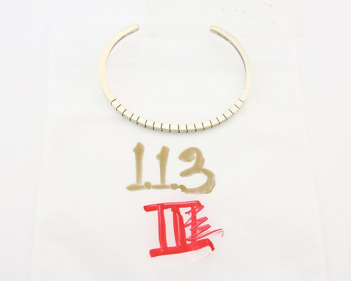 Navajo Bracelet 925 Silver Hand Stamped Signed M.C. ISASIB C.80's