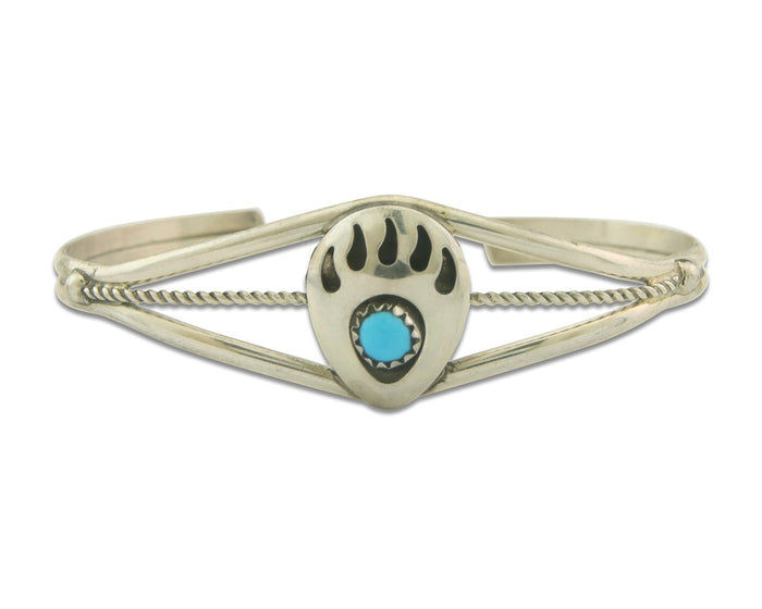 Navajo Bracelet 925 Silver Handmade Animal Claw Cuff Native American Artist C80s