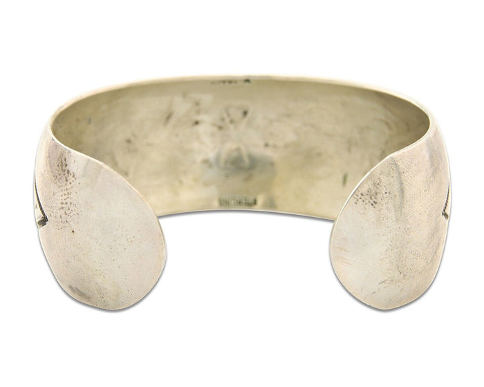 Navajo Bracelet 925 Silver Handmade Artist Signed Wilbur Tracy C.80's