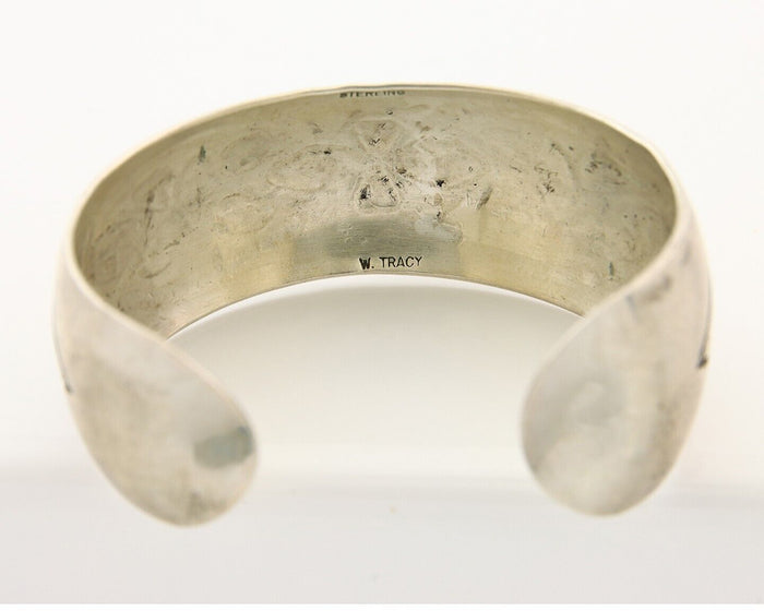 Navajo Bracelet 925 Silver Handmade Artist Signed Wilbur Tracy C.80's
