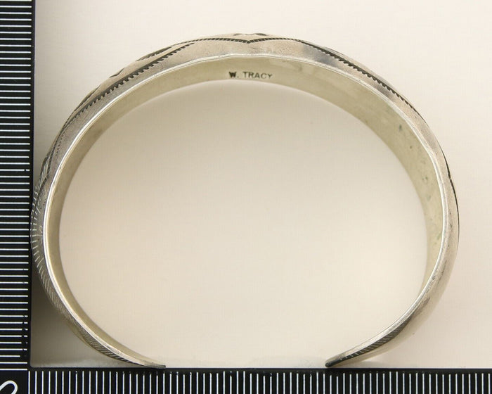 Navajo Bracelet 925 Silver Handmade Artist Signed Wilbur Tracy C.80's