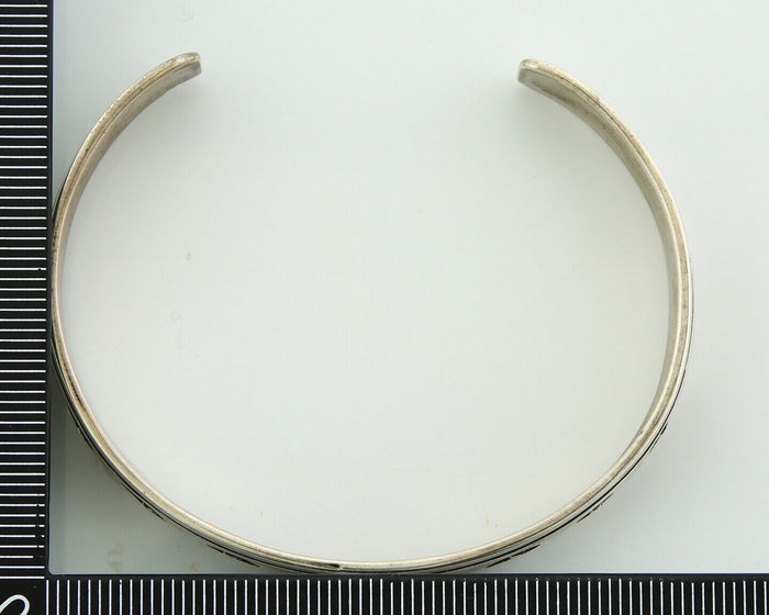 Navajo Bracelet 925 Silver Handmade Cuff Artist Signed Tom Billie C.80's