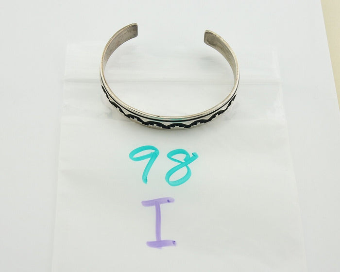 Navajo Bracelet 925 Silver Handmade Cuff Artist Signed Tom Billie C.80's