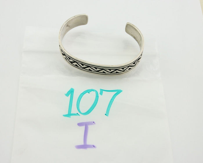 Navajo Bracelet 925 Silver Handmade Cuff Artist Signed Tommy Singer C.80's