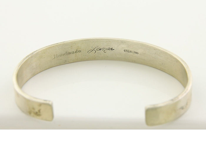 Navajo Bracelet 925 Silver Handmade Cuff Artist Signed Troy Laner C.80's