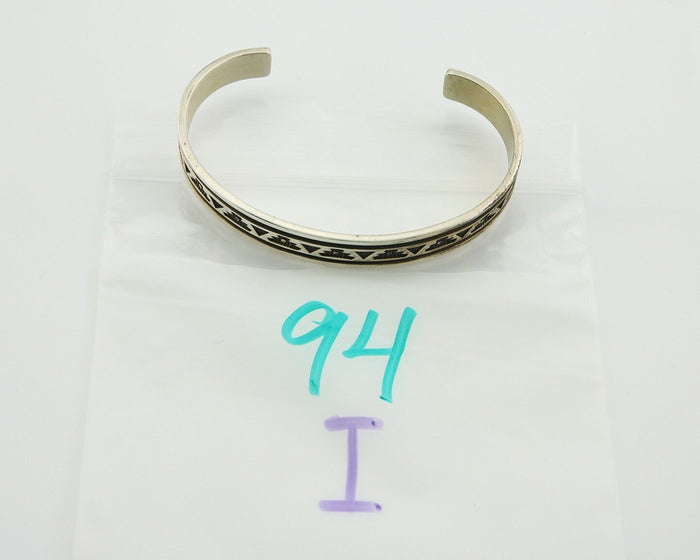 Navajo Bracelet 925 Silver Handmade Cuff Artist Signed Troy Laner C.80's