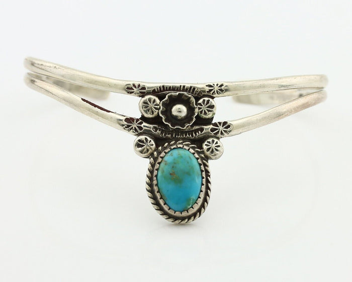 Navajo Bracelet 925 Silver Kingman Turquoise Artist Native American C.80's