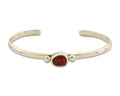 Navajo Bracelet .925 Silver Mediterranean Red Coral Cuff Native Artist C.80's