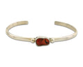 Navajo Bracelet .925 Silver Mediterranean Red Coral Cuff Native Artist C.80's