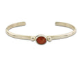 Navajo Bracelet .925 Silver Mediterranean Red Coral Cuff Native Artist C.80's