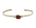 Navajo Bracelet .925 Silver Mediterranean Red Coral Cuff Native Artist C.80's