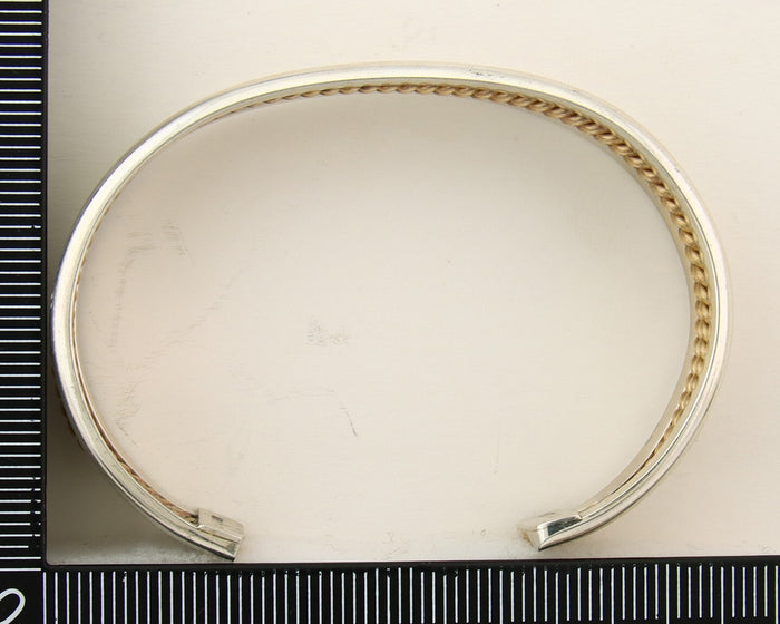 Navajo Bracelet 925 Silver Native American Handmade Yellow Gold Plated Cuff C80s