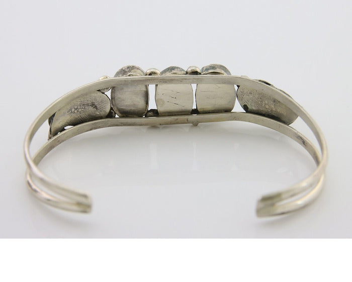 Navajo Bracelet 925 Silver Natural Blue Turquoise Native American Artist C.80's
