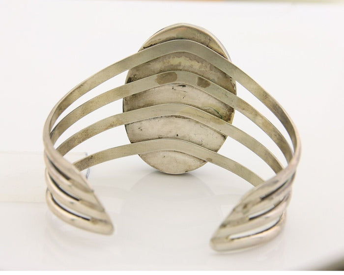 Navajo Bracelet 925 Silver Natural Onyx Cuff Native American Artist C.80's