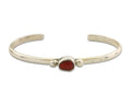 Navajo Bracelet .925 Silver Natural Red Coral Cuff Native American Artist C.80's
