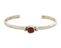 Navajo Bracelet .925 Silver Natural Red Coral Cuff Native American Artist C.80's