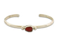 Navajo Bracelet .925 Silver Natural Red Coral Cuff Native American Artist C.80's