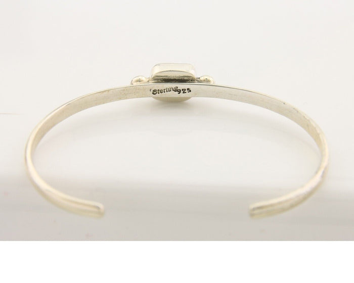 Navajo Bracelet .925 Silver Natural Red Coral Cuff Native American Artist C.80's