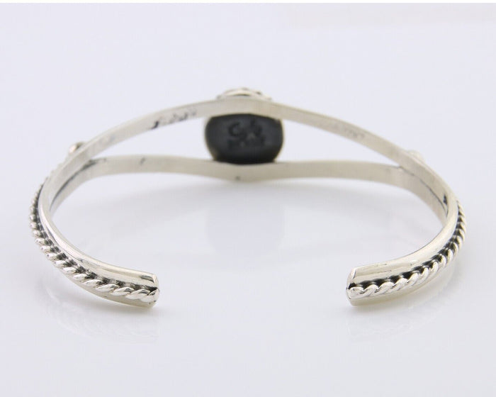 Navajo Bracelet 925 Silver Natural Turquoise Artist Signed Gecko C.80's