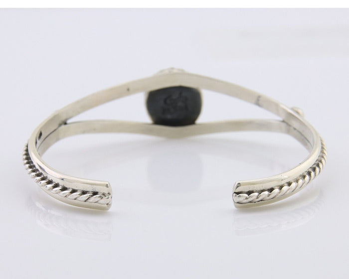 Navajo Bracelet 925 Silver Natural Turquoise Artist Signed Gecko C.80's