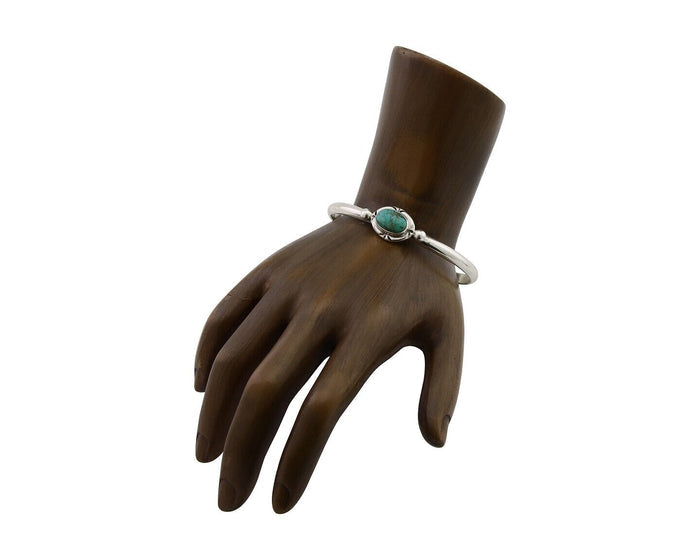 Navajo Bracelet 925 Silver Natural Turquoise Native American Artist C.80's