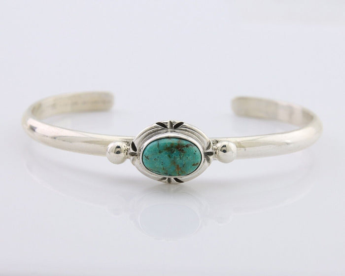 Navajo Bracelet 925 Silver Natural Turquoise Native American Artist C.80's