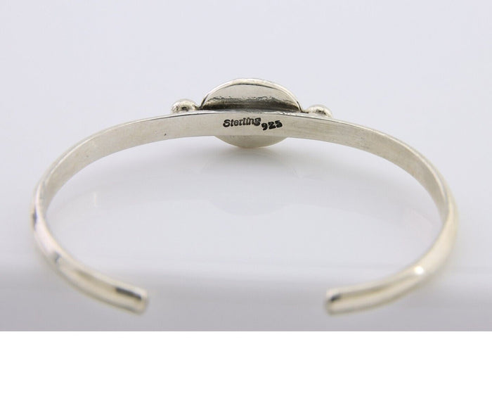 Navajo Bracelet 925 Silver Natural Turquoise Native American Artist C.80's