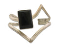 Navajo Bracelet 925 Silver Sand Cast Onyx Cuff Artist Signed D Zachary C.80's