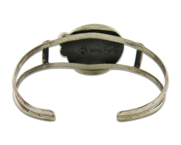 Navajo Bracelet 925 Silver Turquoise Cuff Artist Signed C Montoya C.80's