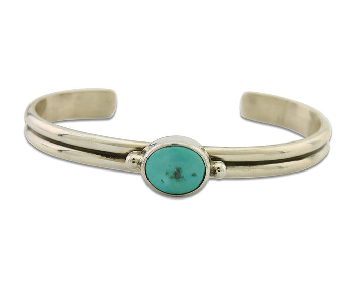 Navajo Bracelet 925 Silver Turquoise Cuff Native American Artist C.80's